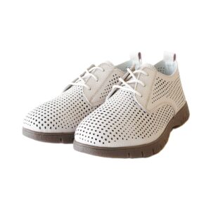 Smėlio spalvos odiniai vasariniai moteriški batai su skylutėmis Sergio Leone