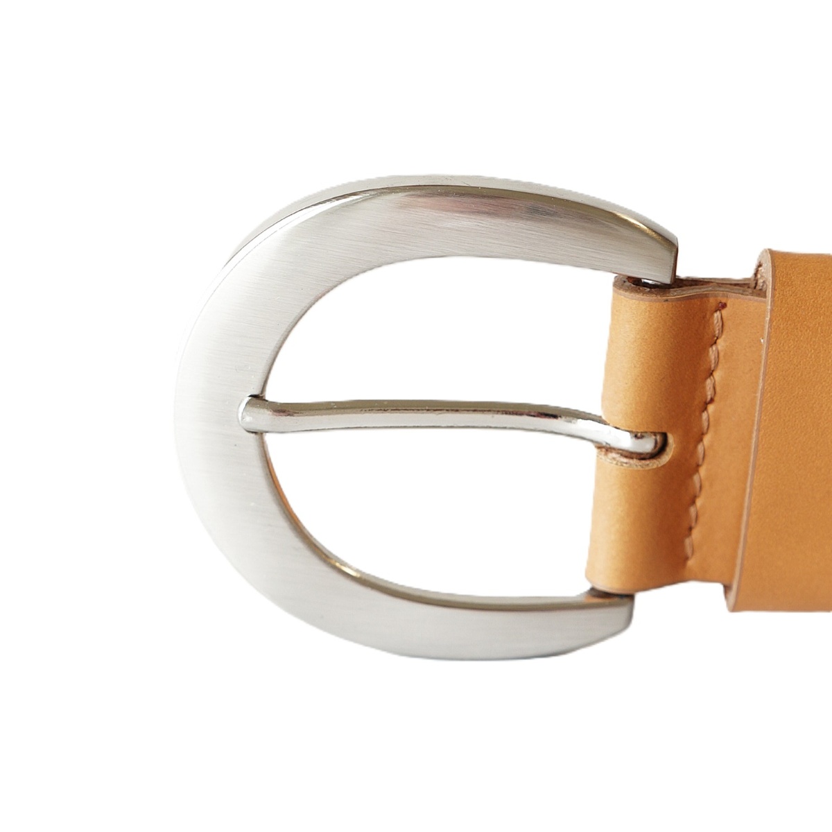 Šviesiai rudas platus odinis diržas moterims 4 cm - Vilnius Fashion Belts - sagtis