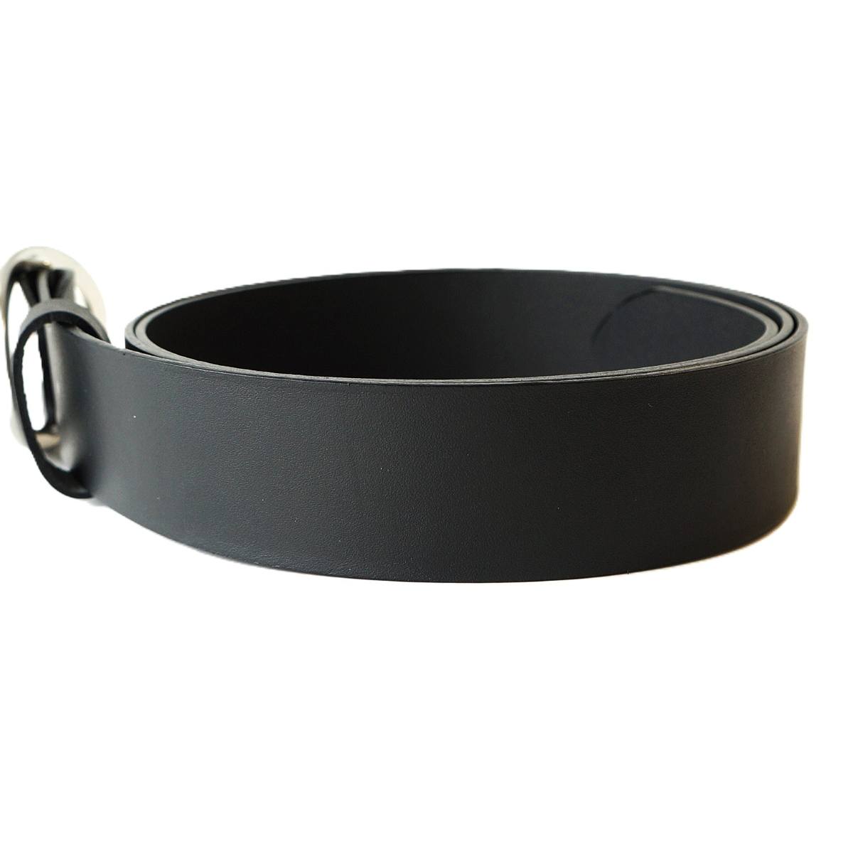 Juodas odinis moteriškas diržas su apvalia sagtimi 4 cm - Vilnius Fashion Belts - odos tekstūra