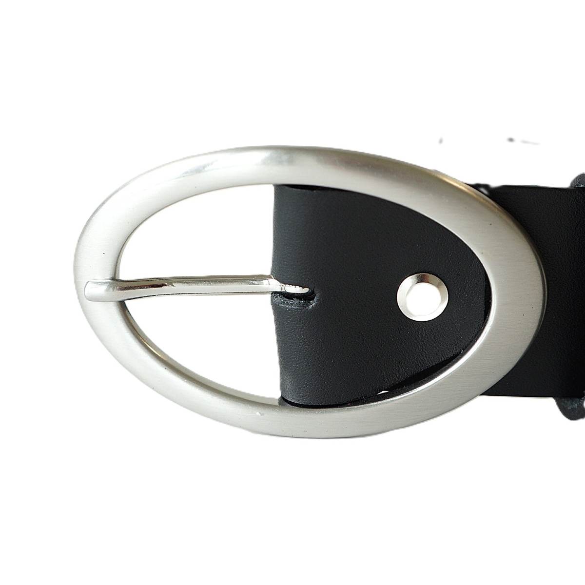 Juodas odinis moteriškas diržas su apvalia sagtimi 4 cm - Vilnius Fashion Belts - sagtis