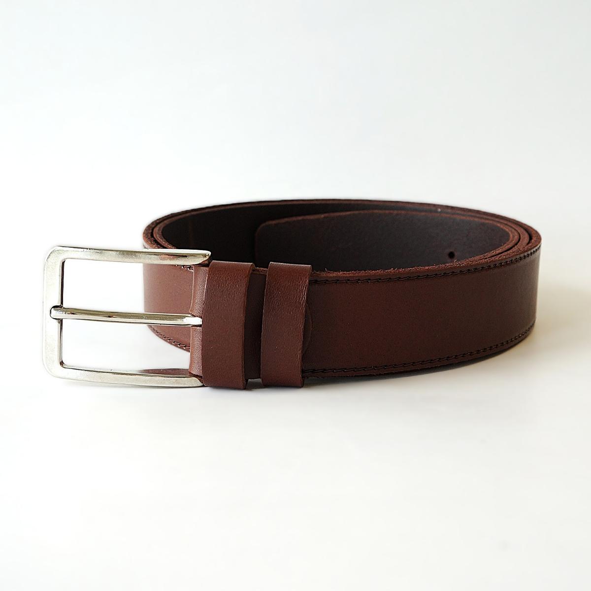 Rudas vyriškas odinis diržas 3,5 cm - Vilnius Fashion Belts