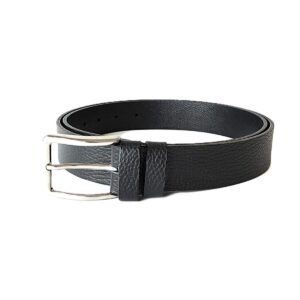 Minkštos odos juodas moteriškas odinis diržas su grublėta odos tekstūra - Vilnius Fashion Belts