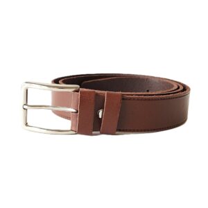 Rudas cognac spalvos vyriškas odinis diržas 3,5 cm - Vilnius Fashion Belts