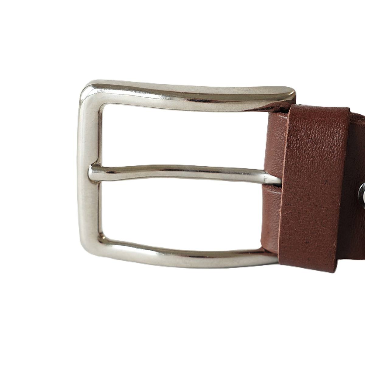 Rudas cognac spalvos vyriškas odinis diržas 3,5 cm - Vilnius Fashion Belts - sagtis