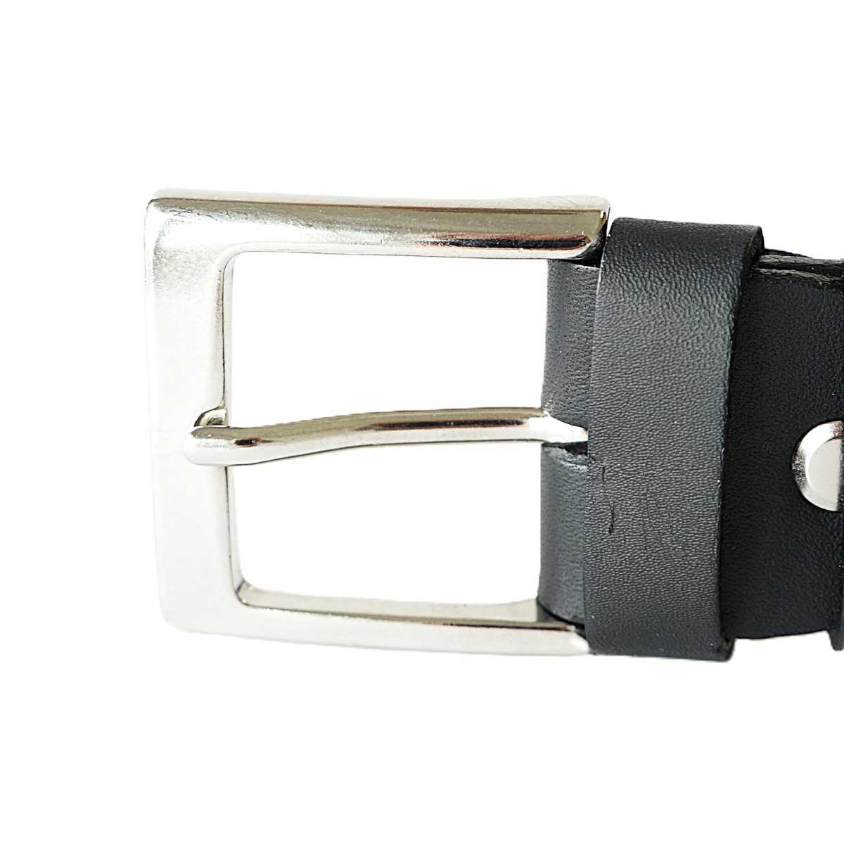 Klasikinis juodas odinis vyriškas diržas 3,5 cm - Vilnius Fashion Belts - sagtis