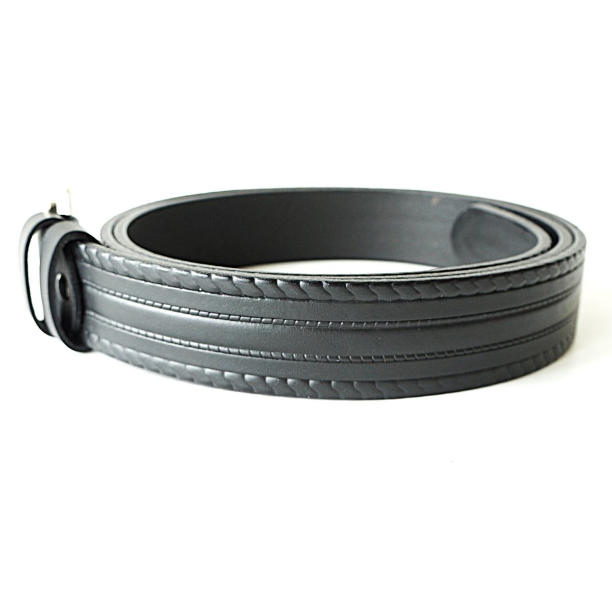 Juodas odinis vyriškas diržas su įspaustu raštu 3,5 cm - Vilnius Fashion Belts - raštas ant odos