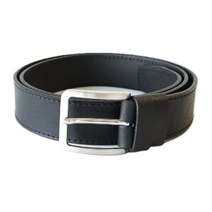 Lietuviškas juodas odinis vyriškas diržas prie džinsų 4 cm - Vilnius Fashion Belts