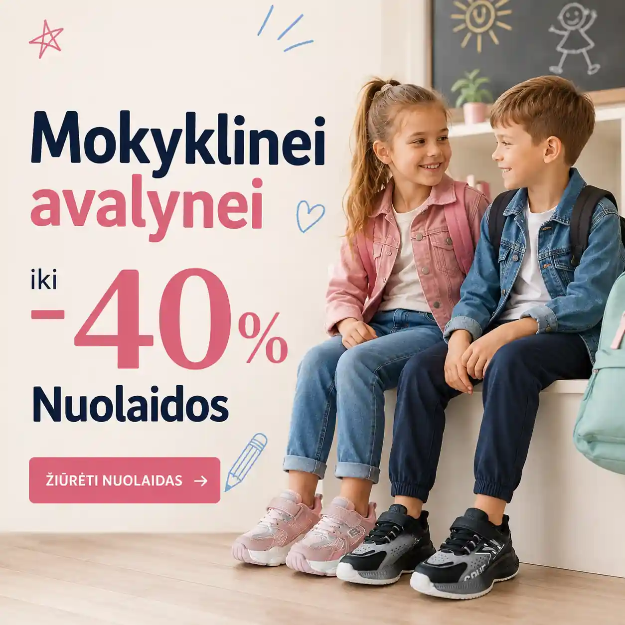 Mokyklinė avalynė vaikams – nuolaidos iki 40% - Vilniaus Avalynė