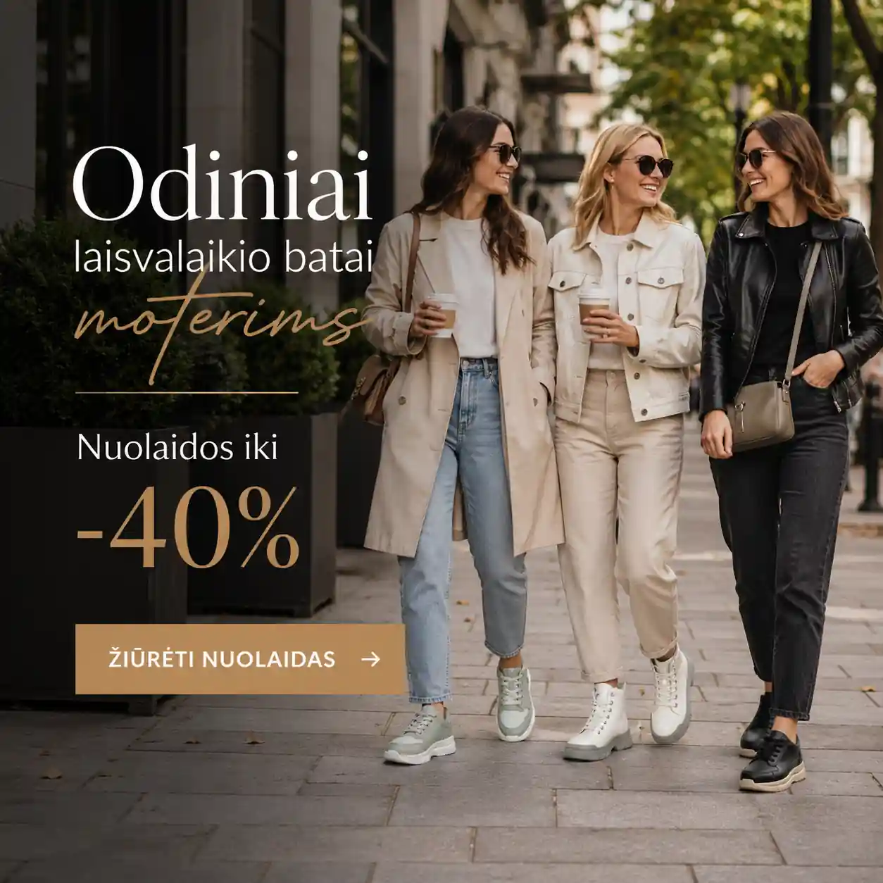 Odiniai laisvalaikio batai moterims – nuolaidos iki 40% - Vilniaus Avalynė