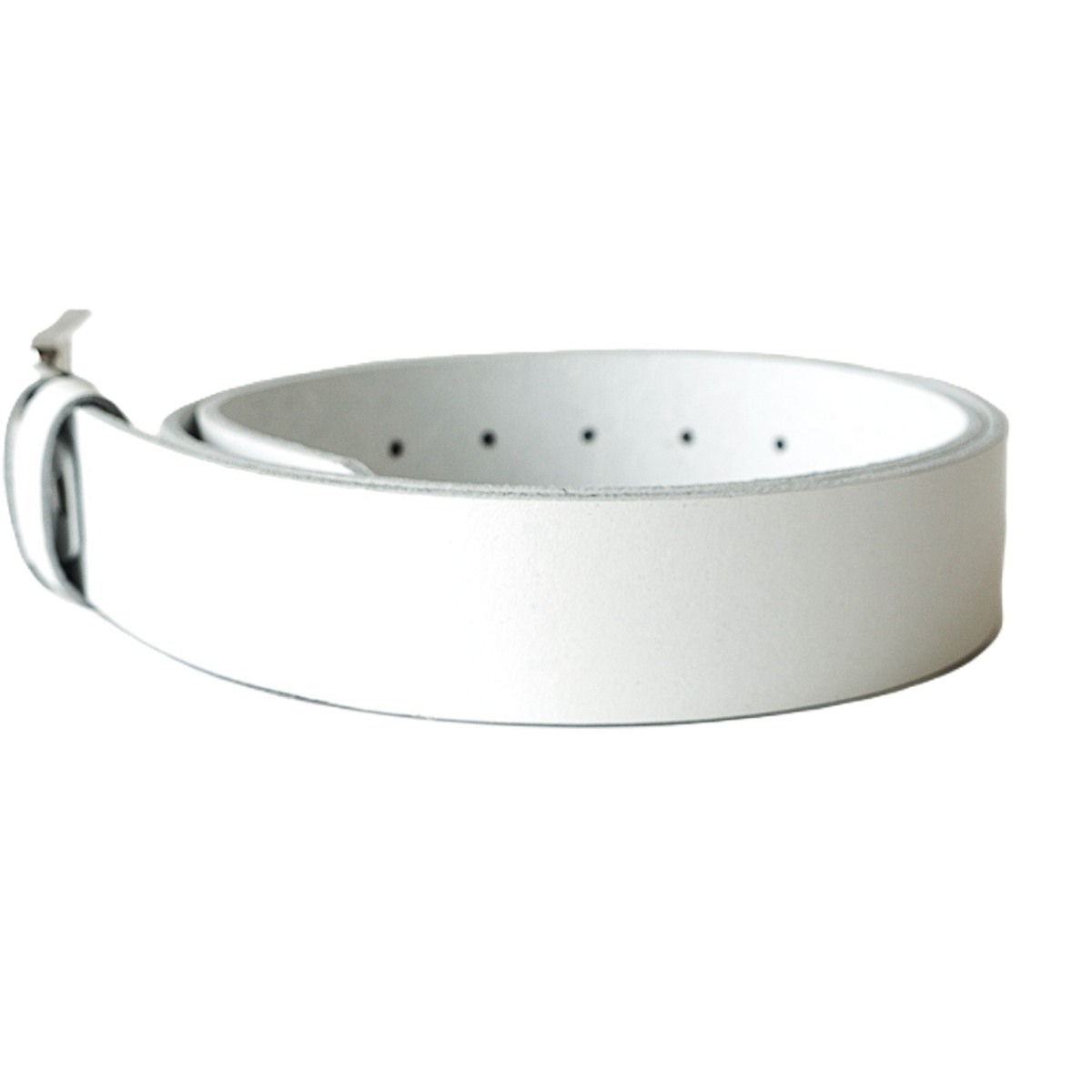 Platus baltas odinis vyriškas ir moteriškas diržas (unisex) 4 cm - Vilnius Fashion Belts - odos tekstūra