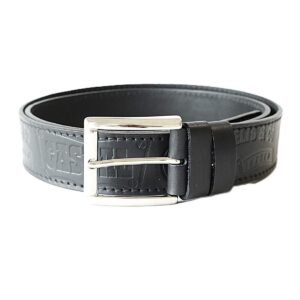 Juodas odinis vyriškas diržas prie džinsų su raštu 4 cm - Vilnius Fashion Belts