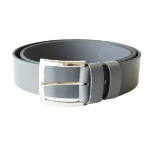 Platus pilkas odinis vyriškas ir moteriškas diržas (unisex) 4 cm - Vilnius Fashion Belts