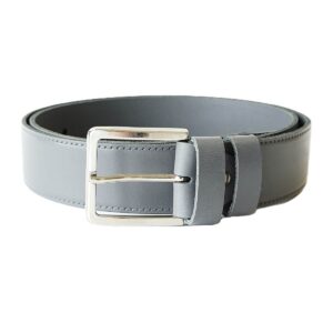 Platus pilkas odinis vyriškas diržas 4 cm - Vilnius Fashion Belts