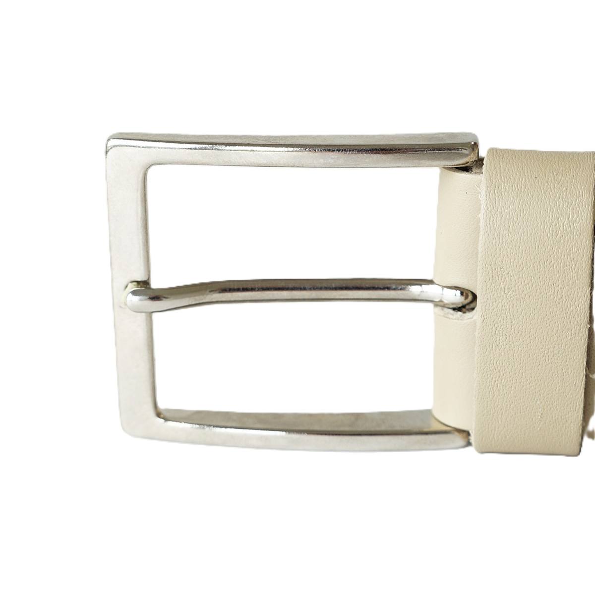 Šviesus smėlio spalvos odinis vyriškas diržas 4 cm - Vilnius Fashion Belts - sagtis