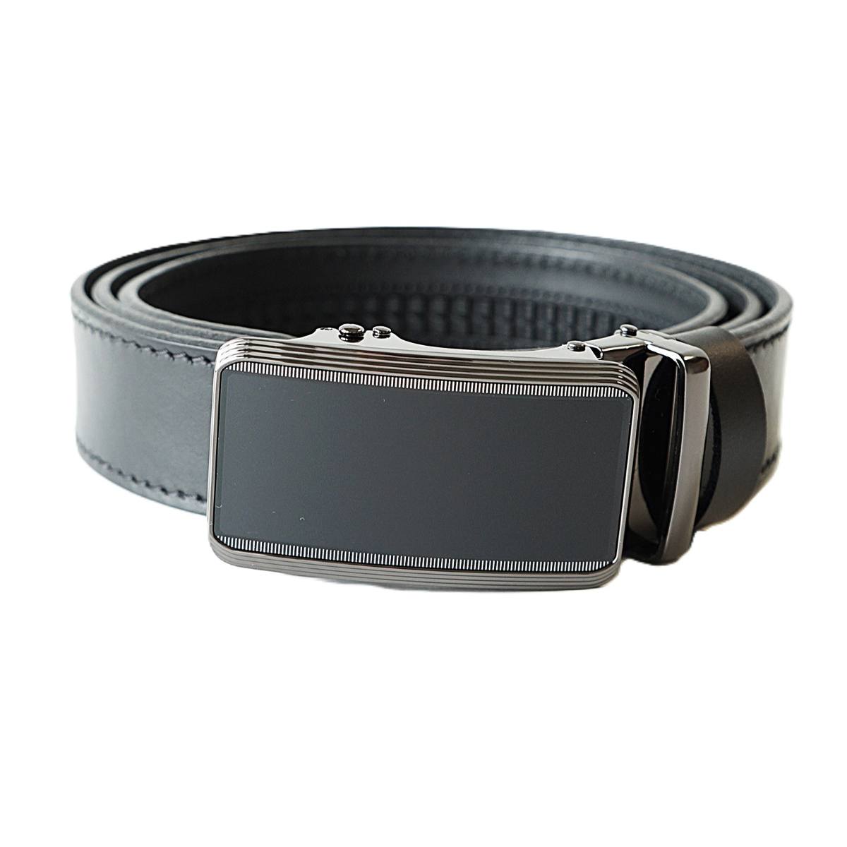 Prabangus juodas odinis vyriškas diržas su automatine sagtimi 3,5 cm Vilnius Fashion Belts