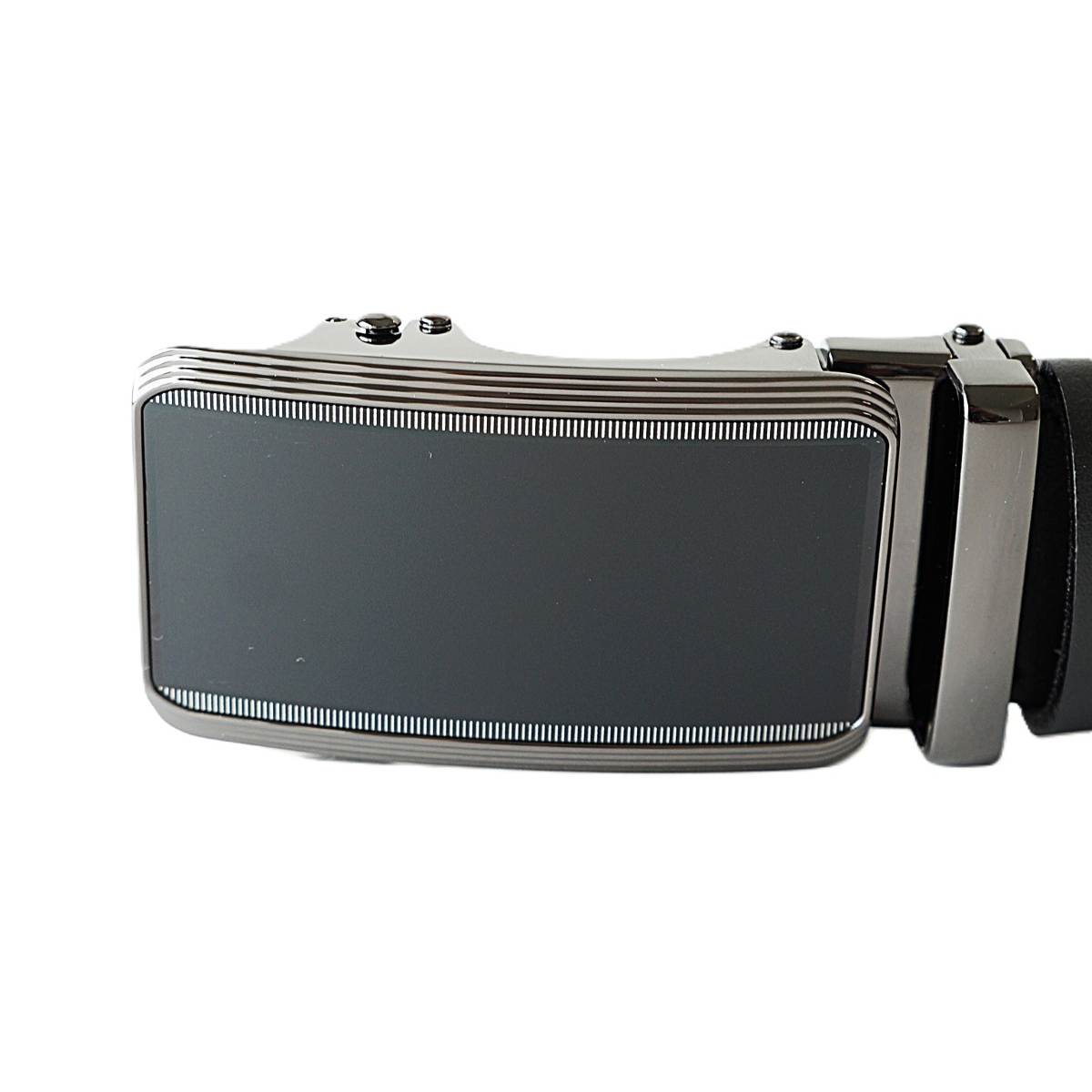Prabangus juodas odinis vyriškas diržas su automatine sagtimi 3,5 cm Vilnius Fashion Belts - sagtis