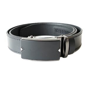 Prabangus juodas odinis vyriškas diržas su automatine sagtimi 3,5 cm Vilnius Fashion Belts