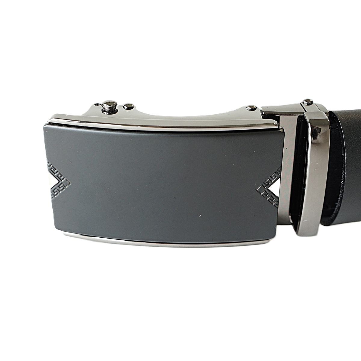 Prabangus juodas odinis vyriškas diržas su automatine sagtimi 3,5 cm Vilnius Fashion Belts - sagtis