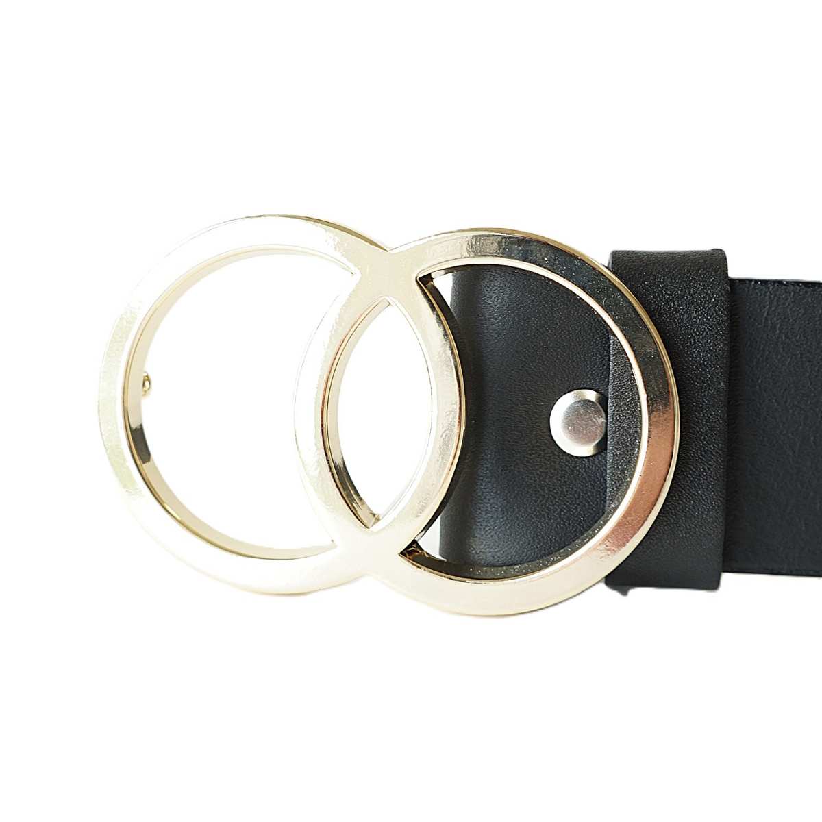 Prabangus juodas odinis moteriškas diržas su išskirtinės formos auksine sagtimi - Vilnius Fashion Belts - sagtis