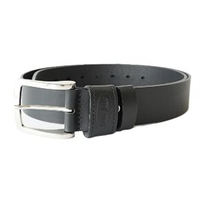 Juodas odinis vyriškas diržas Silver Jeans su įspaustu raštu 4 cm - Vilnius Fashion Belts