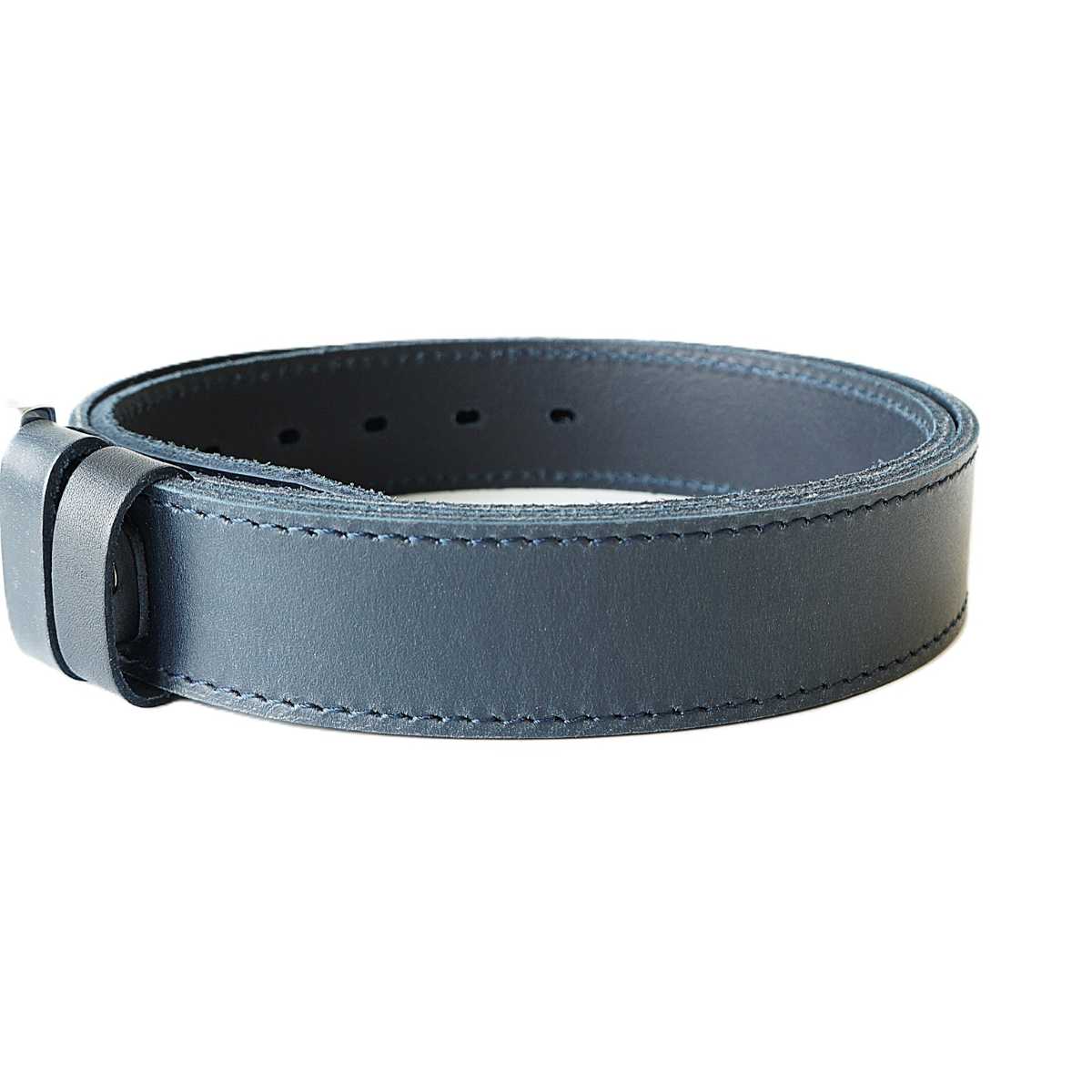 Tamsiai mėlynas platus odinis vyriškas diržas 4cm - Vilnius Fashion Belts - odos tekstūra