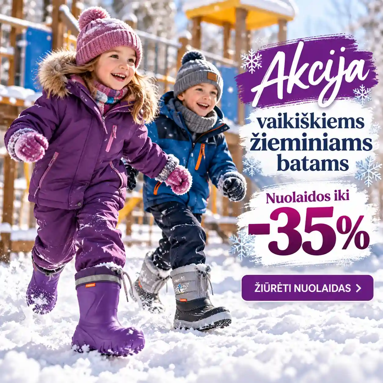 Vaikiški žieminiai batai – nuolaidos iki 35% - Vilniaus Avalynė